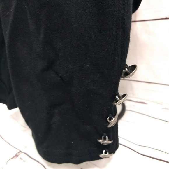 Torrid Black Military Jacket Knit Lace Mesh Collar - Picture 2 of 5